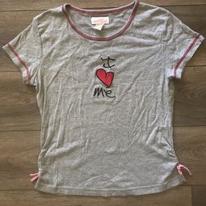 VTG 2000s I ❤️ Me Embroidered Tee I Heart Me Love